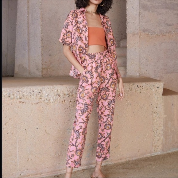 A.L.C. Henry Floral Printed Cotton Pants - Picture 1 of 14